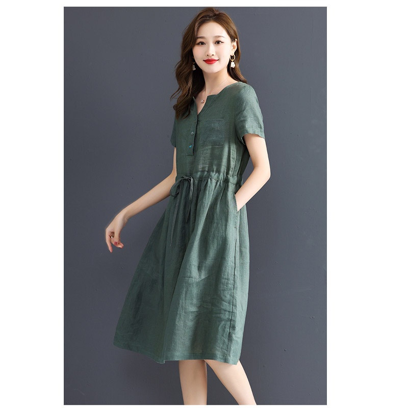 Dunkelgrünes Damenkleid aus re – Summer Clothing Drawing Bewertung und Preis